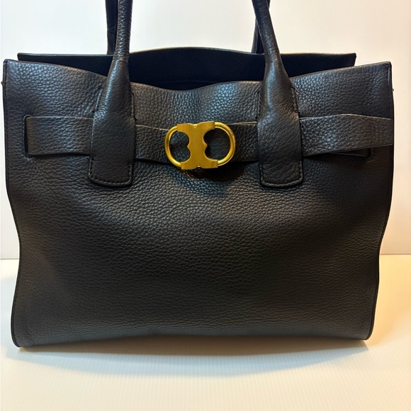 Tory Burch Gemini Link Leather Tote Bag Black 43676 Authentic EUC - Picture 17 of 17